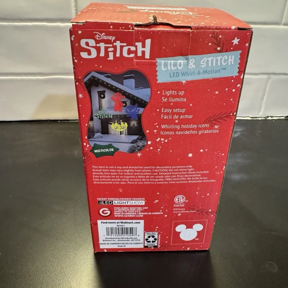 NEW Disney Lilo & Stitch Whirl-A-Motion LED Light Show Projector Multicolor‎